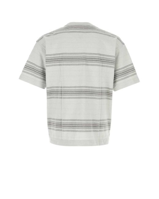 Nanamica White Stripe Embroidered T-Shirt for men