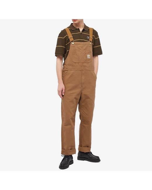 Carhartt Brown Logo-Patch Straight-Leg Dungarees for men