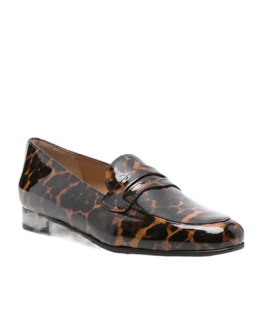 CAREL PARIS Brown 2100 Leopard-Print Penny Loafers