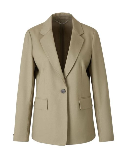 Peserico Green Single-Button Flap-Pocket Blazer