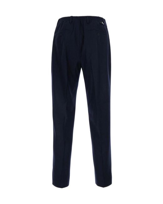 Low Brand Blue Casual Trousers With Belt Loops for men
