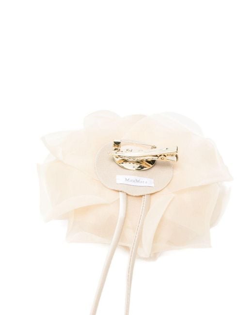 Max Mara White Mxario Brooch