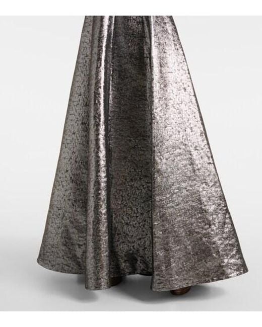 Emilia Wickstead Gray Malinda Jacquard Gown