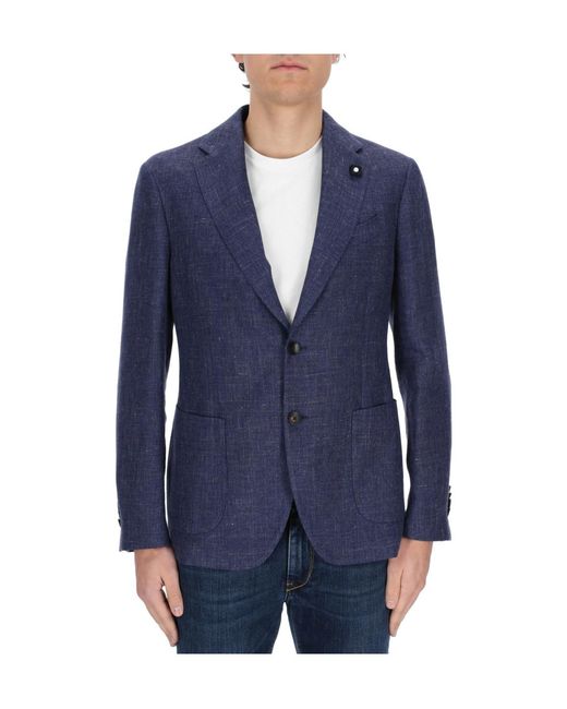 Lardini Blue Single-Breasted Tailored Blazer for men