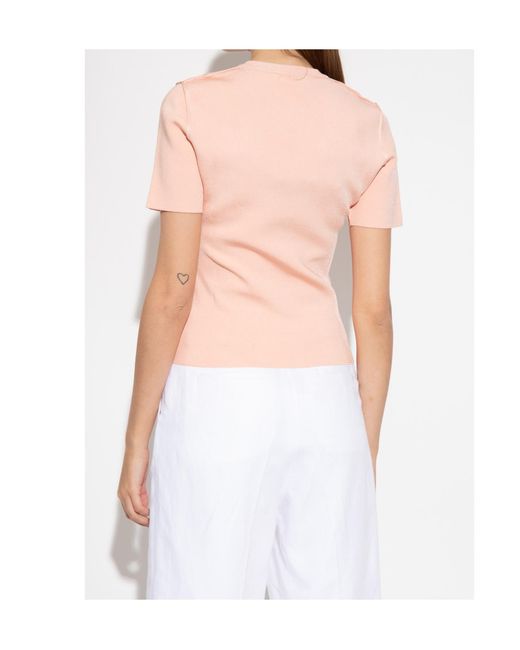Fendi Pink Short-Sleeved Knitted Jumper