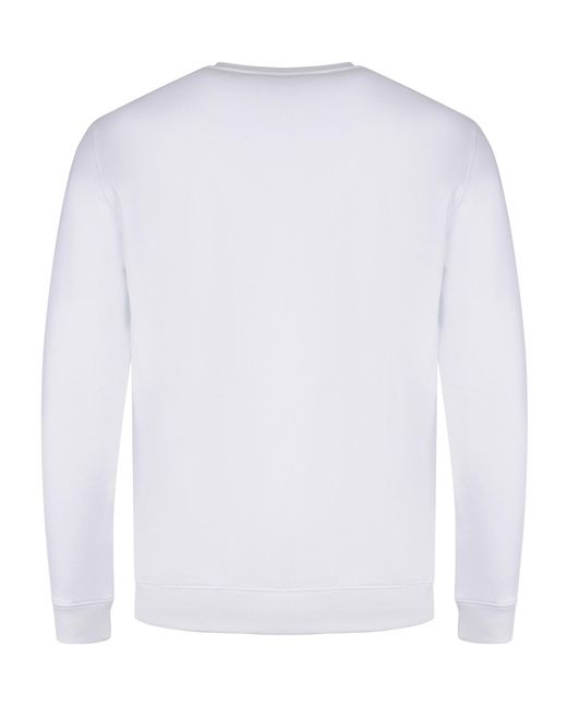 Dondup White Logo Crew Neck Sweater for men