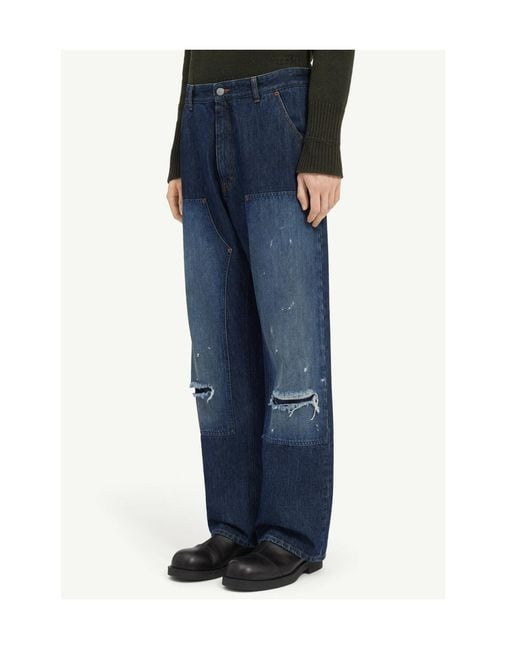 MM6 by Maison Margiela Blue Straight-Leg Jeans for men