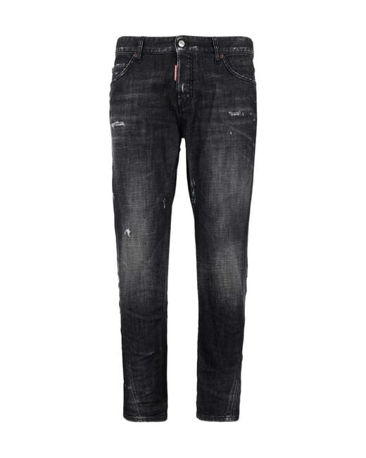 DSquared² Blue Distressed Slim-Fit Jeans for men