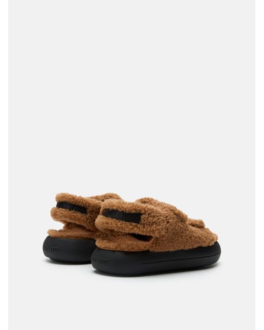 Moon Boot Brown Shearling Sandals