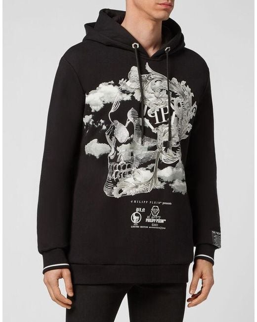 Philipp Plein Black Printed Sweater for men