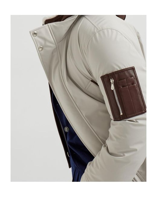 Brunello Cucinelli Blue Zip-Up Hooded Jacket for men