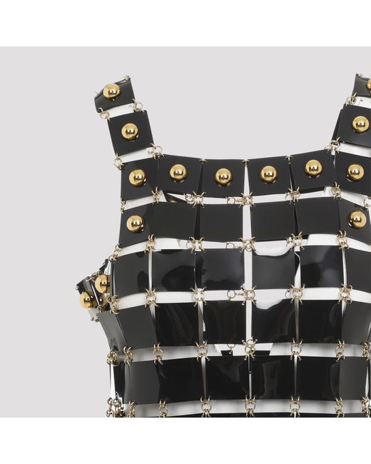 Rabanne Black Sleeveless Stud-Detailed Dress