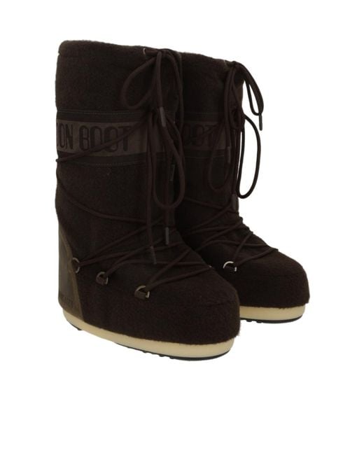 Moon Boot Black Lace-Up Boots for men