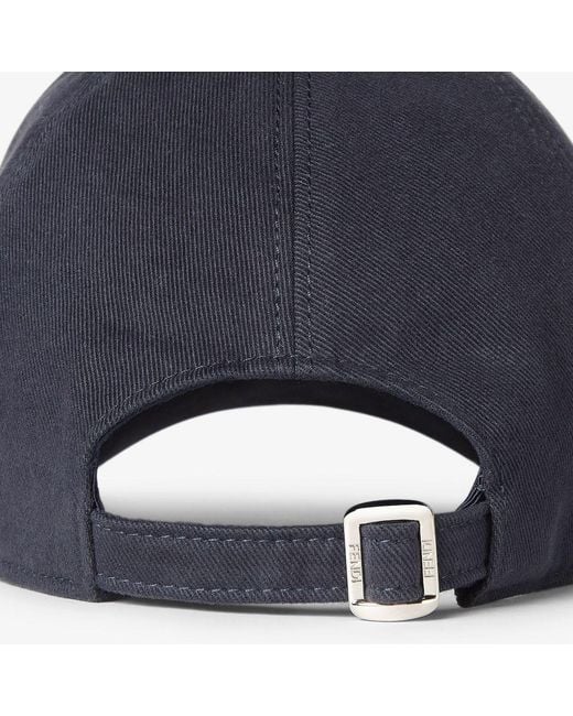 Fendi Blue Canvas Baseball Cap for men
