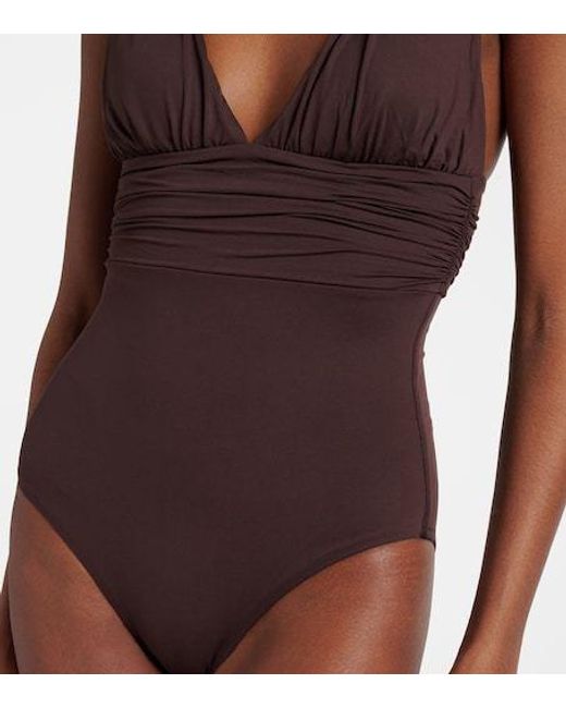 Melissa Odabash Purple Panarea Ruched Swimsuit