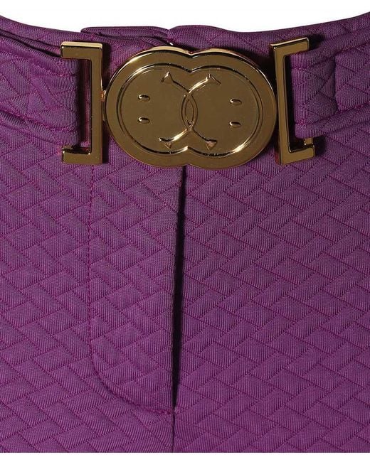 Moschino Purple Logo Casual Trousers