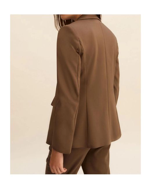 Marella Brown Single-Breasted Stretch Jacket