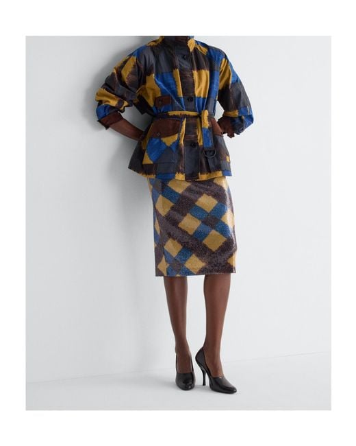 Diane von Furstenberg Blue Bianca Sequin Skirt