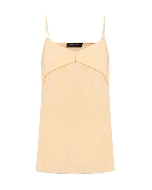 Fabiana Filippi Natural Embellished Tank Top