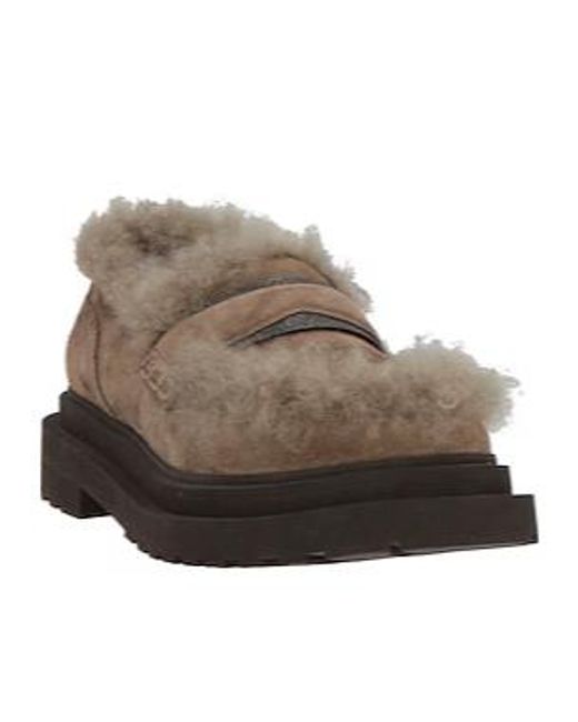 Brunello Cucinelli Brown Roundtoe Loafers