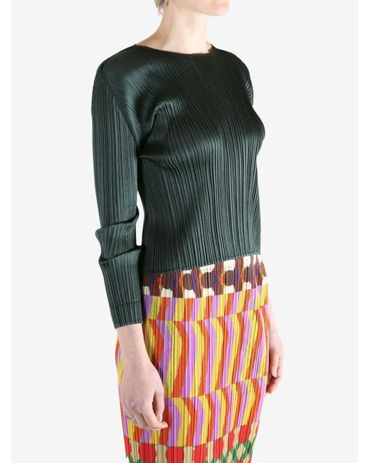 Pleats Please Issey Miyake Green Pleats Please Issey Miyake Monthly Colors: December Cardigan