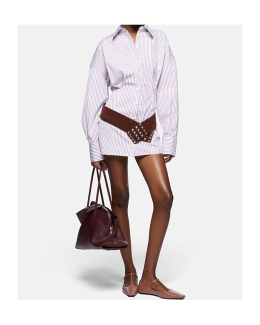 The Attico Purple The Striped Poplin Shirt Dress