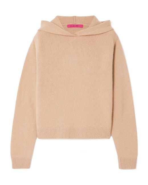 The Elder Statesman Natural Cashmere Cropped Hoodie