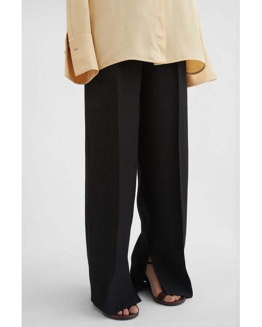 Jil Sander Black Pleat-Detailed Straight-Leg Trousers