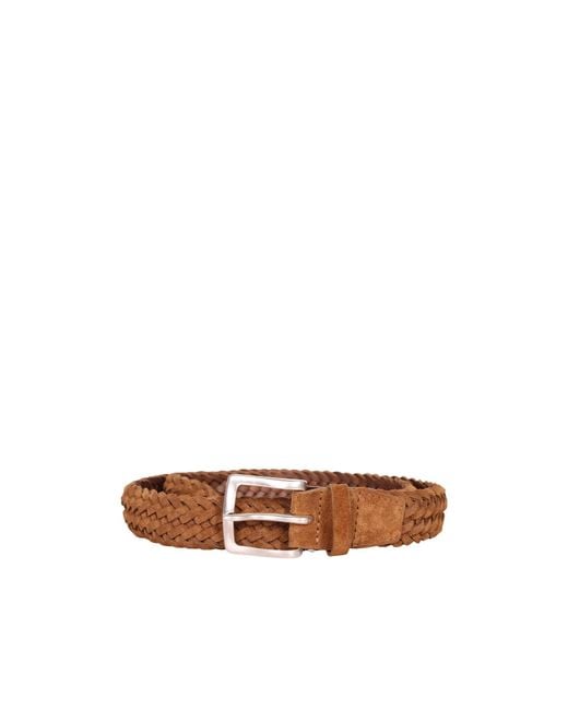 Orciani Brown Braided Belt for men
