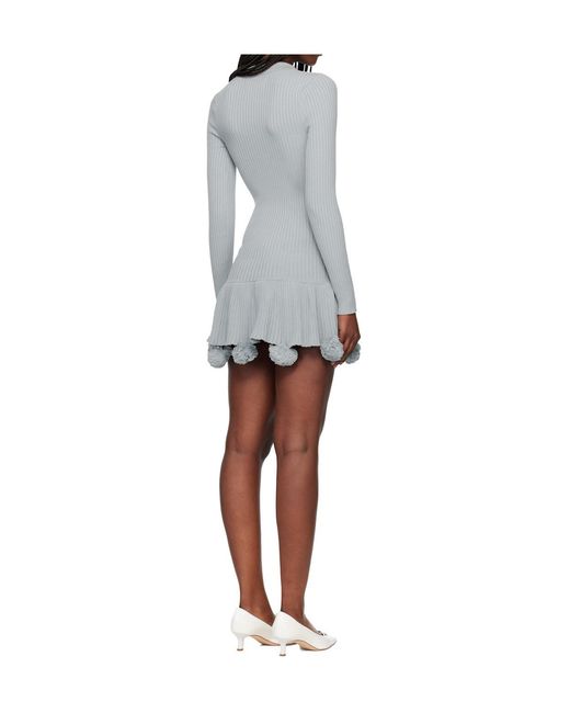 Conner Ives Gray Pom Pom Polo Mini Dress