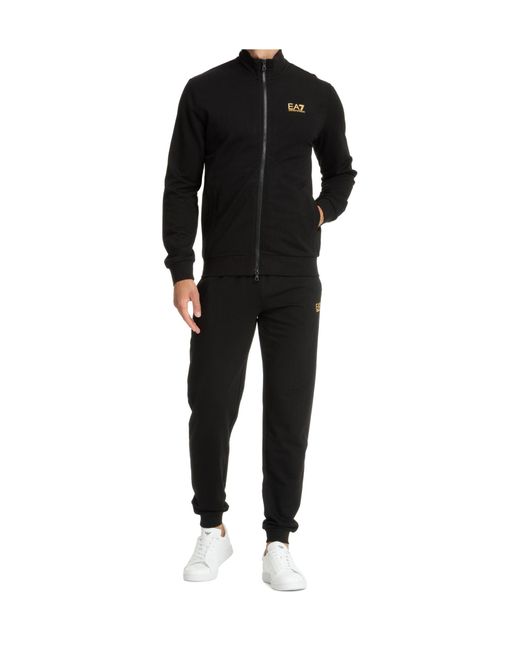 EA7 Blue Logo-Print Tracksuit for men