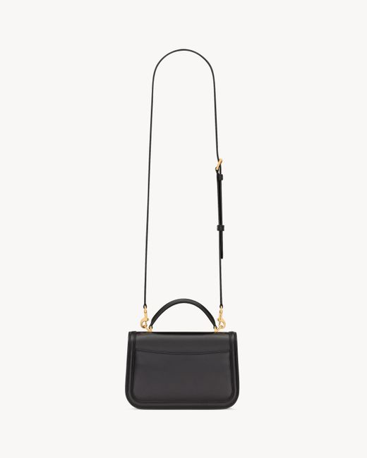 Saint Laurent White Cassandre Calf Leather Shoulder Bag