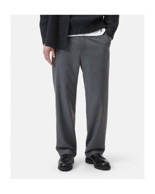 Closed Gray Relaxed Wool-Blend Pants for men