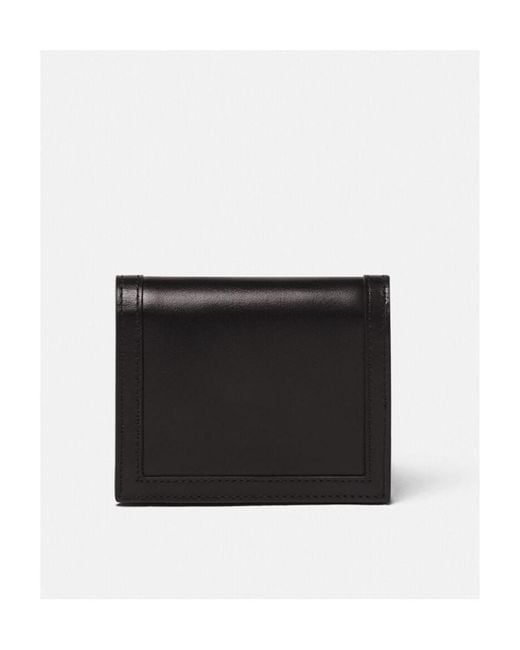 Versace Black Logo Plaque Bifold Wallet