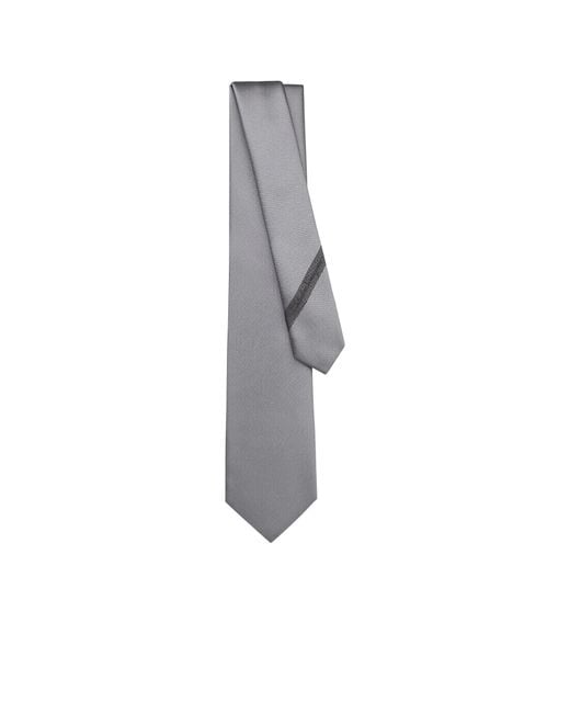 Ferragamo Gray Logo Cutting-Edge Tie for men