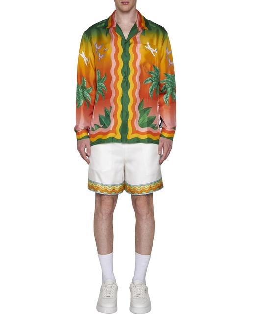 Casablanca Yellow Tennis Club Graphic Printed Shirt for men