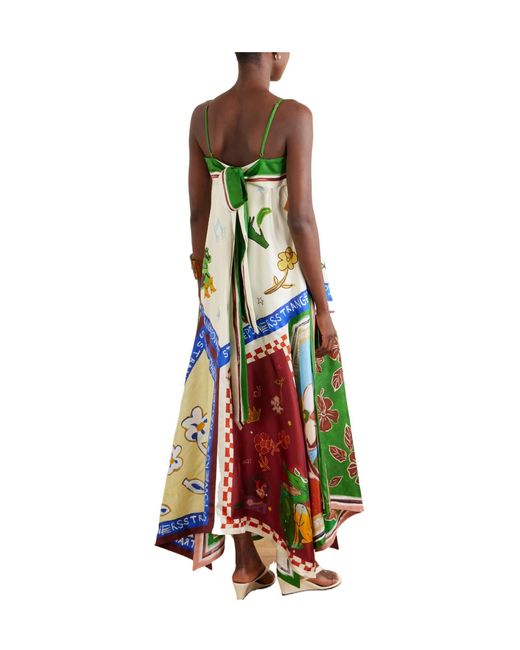 ALÉMAIS White Silk-Twill Midi Dress