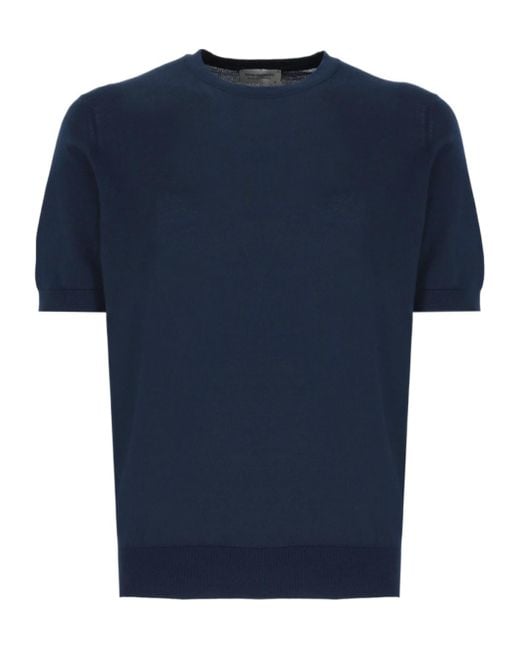 John Smedley Blue Kempton Crew-Neck T-Shirt for men