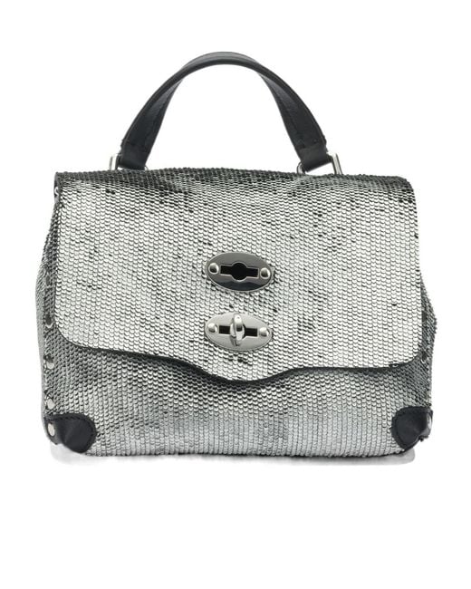 Zanellato Gray Baby Postina Twist Lock Shoulder Bag