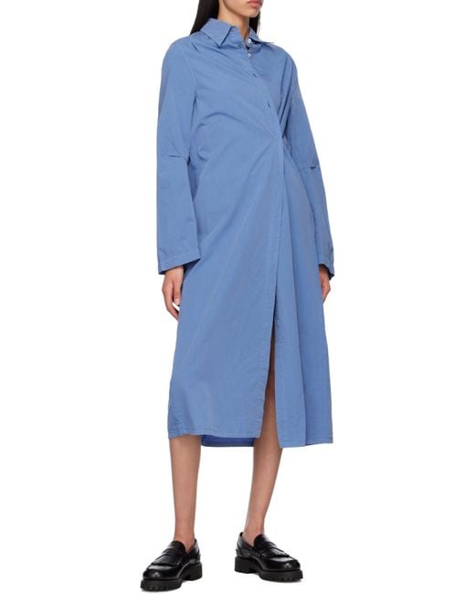 Our Legacy Blue Machine Longline Shirt Dress