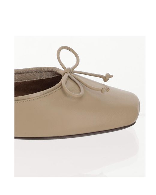 Khaite Brown Bow-Detail Ballet Flats