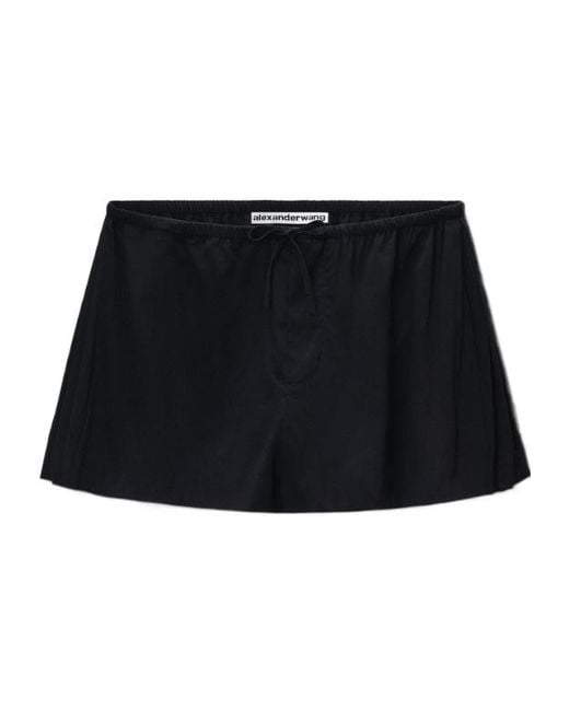 Alexander Wang Black Drawstring-Waist Shorts