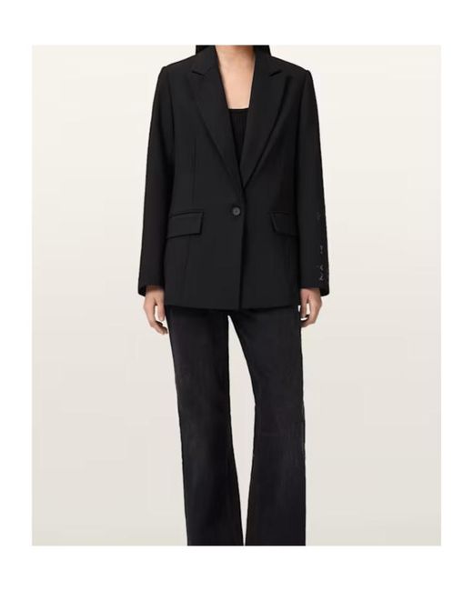 AllSaints Black Ottie Relaxed Skull Blazer
