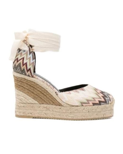 Missoni Metallic Zigzag-Pattern Tie Espadrilles