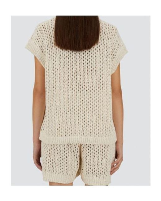 Herno White Open-Stitch Knitted Top