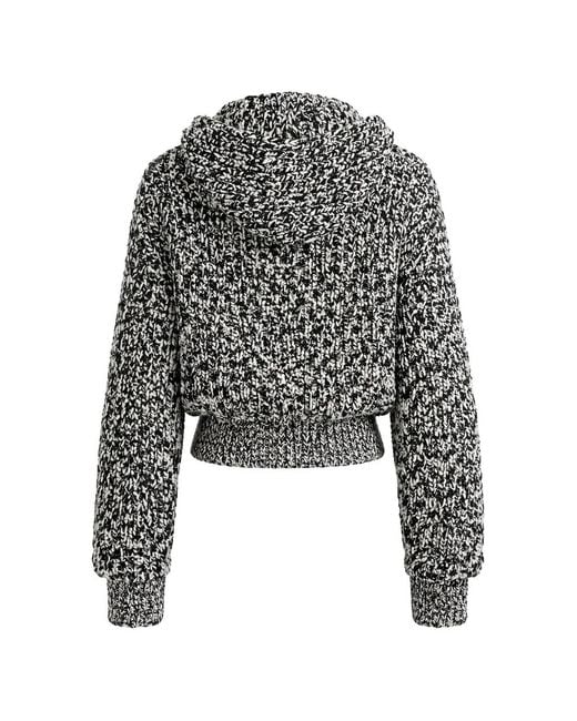 Nanushka Black Sonnet Knitted Hooded Jacket