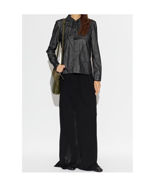 Maison Margiela Black Rear Slit Maxi Skirt