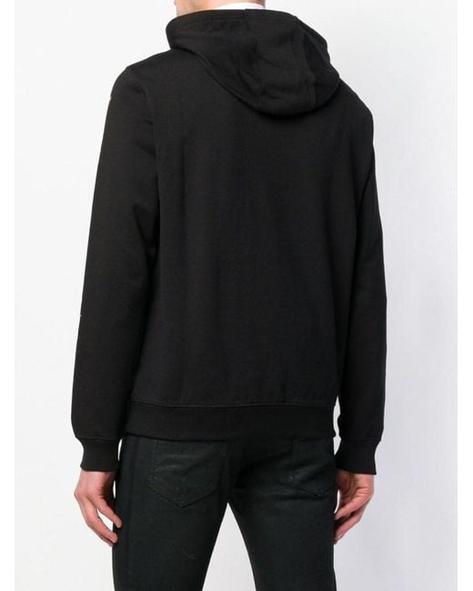 Versace Black Baroque Logo Hooded Hoodie for men