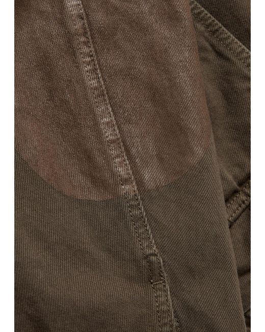 Stone Island Brown Patch Pocket Denim Bomber Jacket for men