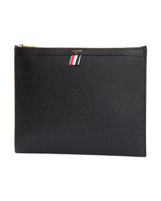 Thom Browne Black Logo Printed Document Holder for men